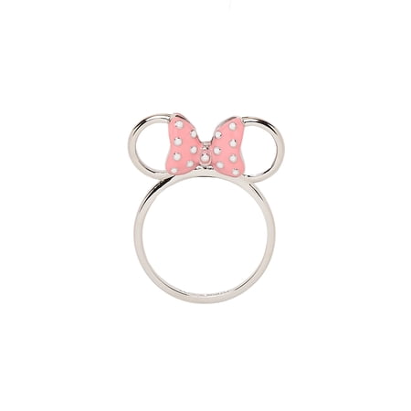Pura Vida Silver Disney Minnie Mouse Cutout Ring - Brass Base Band, Rhodium Plating - Size 5