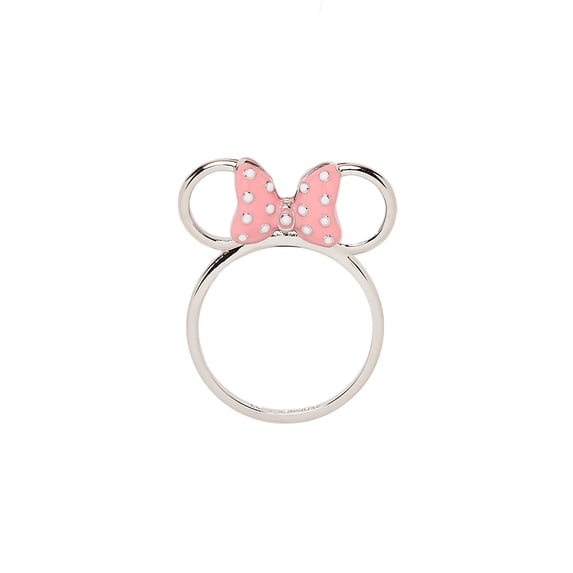 Pura Vida Silver Disney Minnie Mouse Cutout Ring - Brass Base Band, Rhodium Plating - Size 9