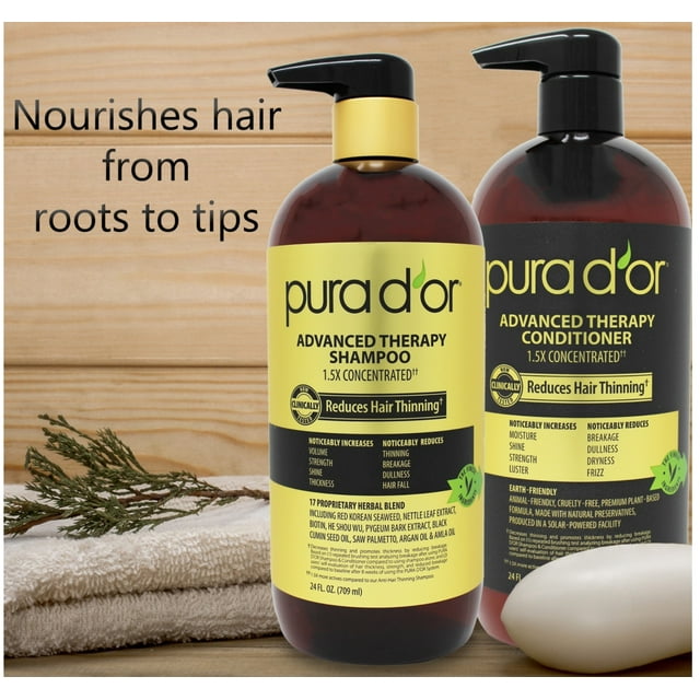 Pura d'or Advanced Therapy AntiHair Thinning 24 fl. Oz. Shampoo and