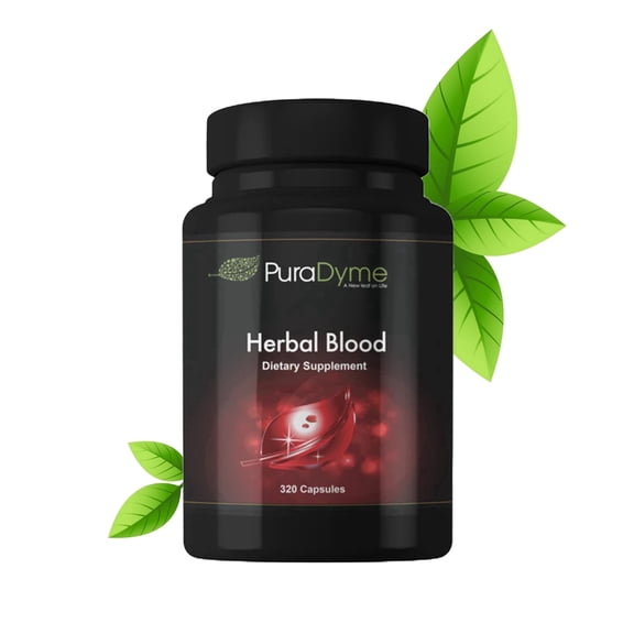 PuraDyme Herbal Blood, Wellness Pills with Plant Enzymes and Detox (320 Caps)
