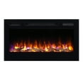 thumbnail image 1 of PuraFlame Alice 36 Inches Recessed Electric Fireplace, Flush Mounted for 2 X 6 Stud, Log Set & Crystal, 1500W Heater, Black, 1 of 7