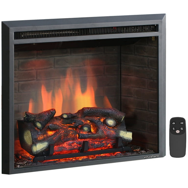PuraFlame EF43D Indoor Electric Fireplace Insert, Log Fire Heater