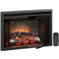 thumbnail image 1 of PuraFlame Klaus Electric Fireplace Insert with Fire Crackling Sound, Glass Door and Mesh Screen, 750/1500W, Black, 33 1/16 Inches Wide, 21 Inches High, 1 of 7