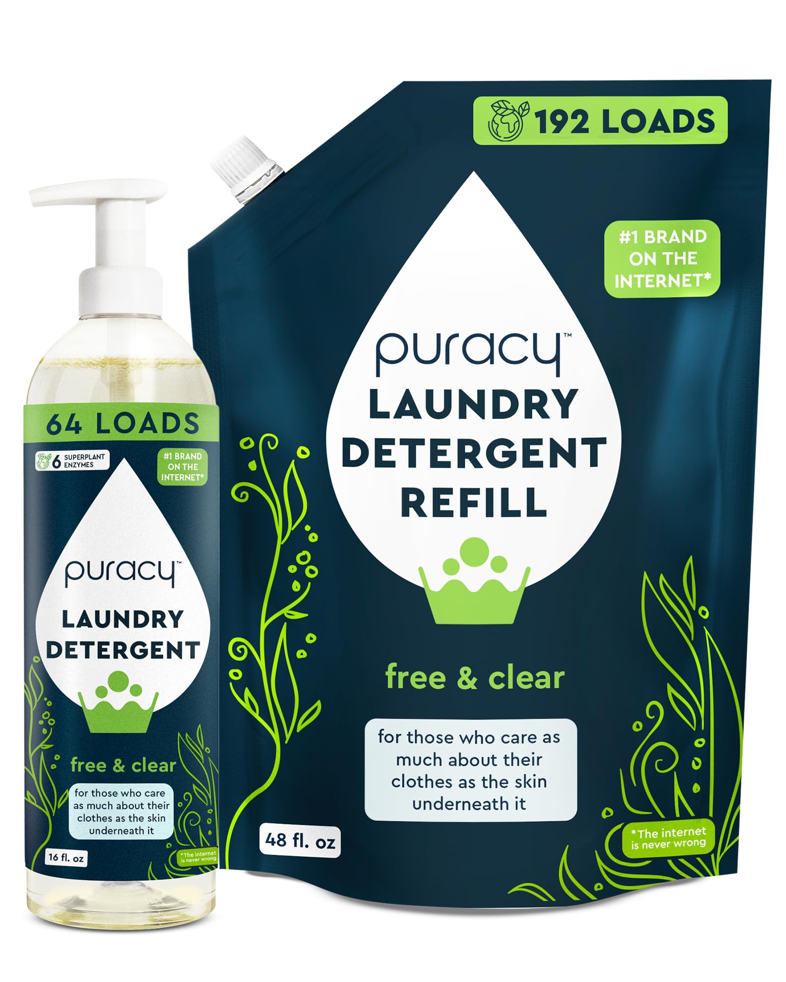 Puracy Liquid Enzyme Laundry Detergent Refill1,4 Dioxane Free, Natural