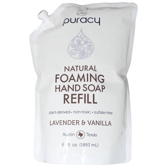 Puracy Natural Foaming Hand Soap Lavender & Vanilla Refill 64oz