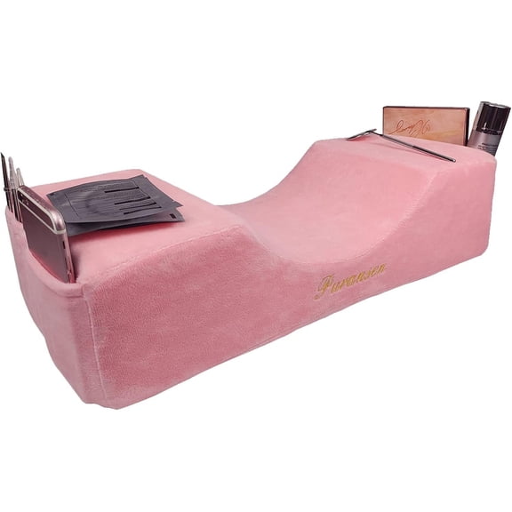 Puransen Lash Pillow for Lash Extensions - Comfortable Velvet Memory Foam Eyelash Pillow, Protect The Neck When Used for Lash Extension Grafting Make Up (Pink)