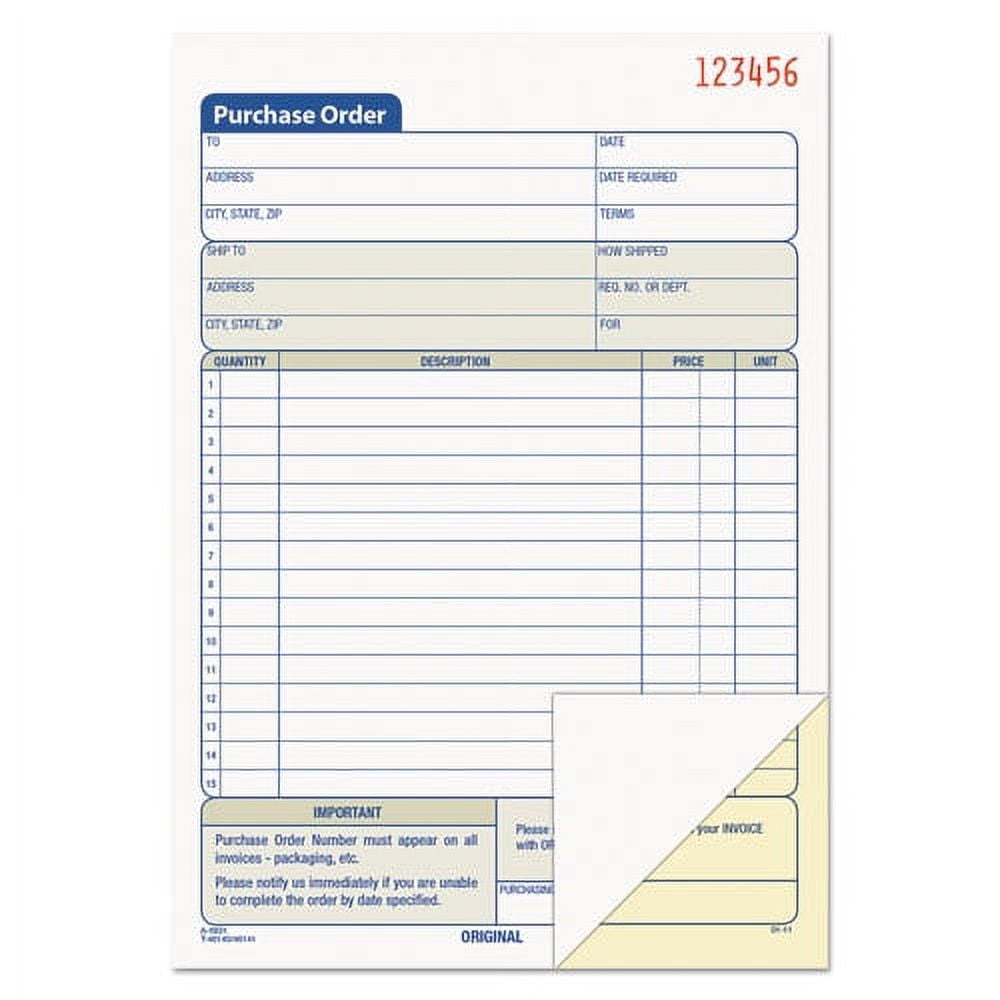 Purchase Order Book, Two-Part Carbonless, 5.56 X 8.44, 1/page, 50 Forms | Bundle of 2 Each