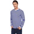 thumbnail image 1 of Purcoar Fashion Men's Casual Striped T-Shirt, 1 of 4
