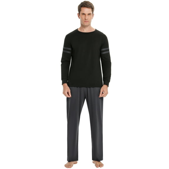 Purcoar Men's Sleepwear Short Sleeve Pajamas Set Raglan Top and Shorts Soft Lounge Set