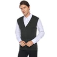 thumbnail image 1 of Purcoar Men's V-Neck Button Front Sweater Vest Twist Cable Knitwear Cardigan, 1 of 6