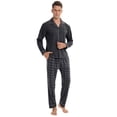 thumbnail image 1 of Purcoar Mens Pajamas Sets Long Sleeve Pajamas for Men Button Up Pjs, 1 of 11