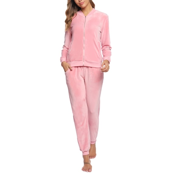 Purcoar Tracksuit Womens 2 Piece Sweatshirt & Sweatpants Zip Hoodie Sweatsuit