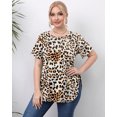 thumbnail image 1 of Purcoar Women Plus Size Round Neck T-Shirt Printed Floral Top, 1 of 5