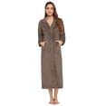 thumbnail image 1 of Purcoar Women's Fleece Bathrobe Solid Durable Pockets Easy Care Robe, 1 of 10