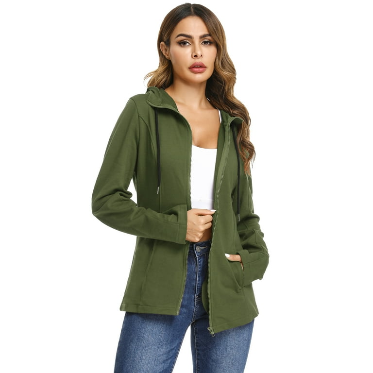Purcoar Women s Long Sleeve Full Zip Hoodie Jacket Cotton