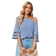 thumbnail image 1 of Purcoar Women's T-Shirt One Shoulder Short Horn Sleeve Top, 1 of 9