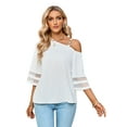 thumbnail image 1 of Purcoar Women's T-Shirt One Shoulder Short Horn Sleeve Top, 1 of 9