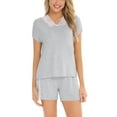 thumbnail image 1 of Purcoar Womens Pajama Sets 2 Piece Short Sleeve Pajamas Loungewear Sleepwear V Neck Tops with Shorts, 1 of 7
