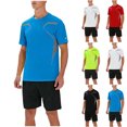 thumbnail image 1 of Purcolt 2 Pieces Sets for Men Lightweight Quick Drying Workout Sets Casual Crewneck Short T Shirts and Shorts Summer Tracksuit for Running Basketball Tennis, 1 of 7