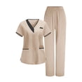 thumbnail image 1 of Purcolt 2026 Scrub for Cleaning s Uniform, Multi Pockets Scrubs for Women Sets, V-Neck Top & Straight Leg Pants Scrubs Set, 1 of 9