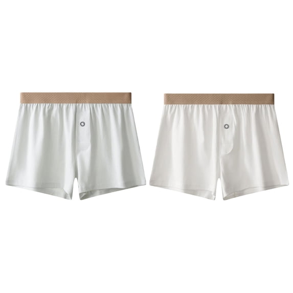 Purcolt 2pc Boxers Shorts for Mens Comfort Casual Open Fly Elastic Waisted Classic Fit Underwear Trunk Breathable Loose Boxer Briefs Loungewear