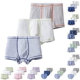 thumbnail image 1 of Purcolt 3pc Briefs for Boys Comfort Casual Cotton Elastic Waisted Classic Fit Underwear Breathable Loose Triangle Panties Loungewear, 1 of 7