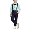 thumbnail image 1 of Purcolt 4 Piece Sets for Boys Semi Formal Outfit Dressy Casual Long Sleeve Dress Shirt Suspender Pants Bow Tie for Party Wedding, 1-15 Years, 1 of 8
