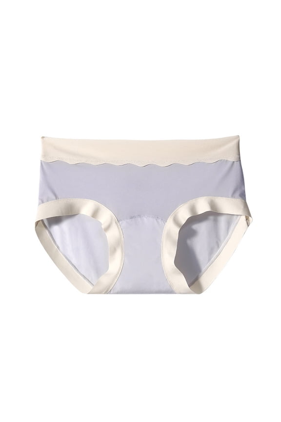 Bikini Panties for Womens Comfort Stretchy Color Block Mid Waisted Underwear Breathable Full Coverage No Show High-Cut Hipster Briefs