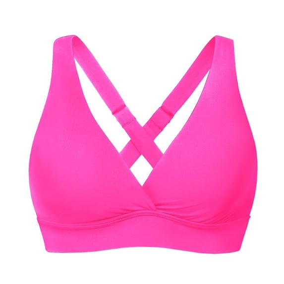 Purcolt Bikini Tops for Women V Neck Criss Cross Back Cropped Tankini Tops Beach Bathing Suit Tops Swimwear Top Only