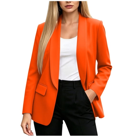 Purcolt Blazer for Women Lightweight Casual Boyfriend Notched Lapel Open Front Long Sleeve Jackets Suit Comfort Stretchy Slim Fit Business Work Office Outerwear