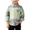 thumbnail image 1 of Purcolt Boys Flannel Plaid Button Down Shirt Comfort Casual Lapel Collared Long Sleeve Shirt Fall Winter Shacket with Chest Pocket for 2-7Years, 1 of 9