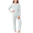 thumbnail image 1 of Purcolt Boys and Girls Solid Color Pajama Sets Comfort Long Sleeve Tops and Elastic Waisted Pants Underwear Winter Sleepwear Soft Lounge Set for 7-15 Years, 1 of 7