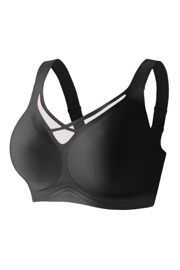 Bras for Women Mesh Crossover No Underwire Minimizer Bras Full Coverage Push Up Seamless Comfort Everyday Bra