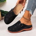 thumbnail image 1 of Purcolt Clogs for Women Comfortable Casual Hollow-out PU Leather Closed Round Toe Arch Support Slip On Flat Shoes Lightweight Memory Foam House Shoes with Buckle, 1 of 9