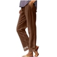thumbnail image 1 of Purcolt Cotton Linen Pants Women Elastic High Waisted Straight Leg Lounge Pants Casual Slacks Summer Trousers with Pockets, 1 of 5