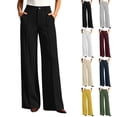 thumbnail image 1 of Purcolt Dress Pants for Women Dressy Elegant Pleated High Waist Pants Lightweight Comfort Wrinkle-Free Loose Fit Straight Leg Trousers for Business Work Office, 1 of 8