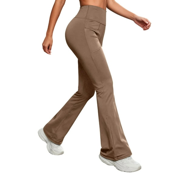 Purcolt Flared Leggings for Women High Waisted Tummy Control Buttery Soft Gym Yoga Pants for Athletic Workout Running with Pockets