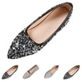 thumbnail image 1 of Purcolt Flats for Women Sparkly Sequin Pointed Toe Shallow Mouth Ballet Flats Comfortable Glitter Slip On Dress Shoes for Office Work Walking, 1 of 9