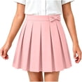 thumbnail image 1 of Purcolt Girls Pleated School Uniform Skirt, High Waist Above Knee Length A-Line Pull-On Silhouette Smooth Woven Preppy for School Uniform and Daily Wear, 1 of 7
