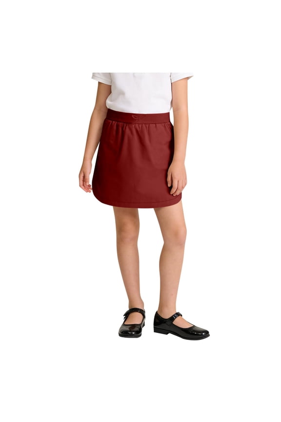Girls' Skorts Soft 2-in-1 Pull-on High Waist Skirt Wrinkle Resistant Athletic Skirt for Scooter Tennis Running, 5-15 Years