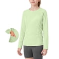 thumbnail image 1 of Purcolt Girls Long Sleeve Shirts Casual Breathable UPF 50+ Crewneck Sun Protection Tops, 4-15 Years, 1 of 9