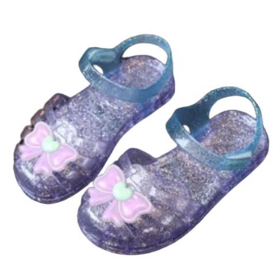 Purcolt Jelly Flats Shoes for Girls Birthday Party Princess Cosplay Costumes Dress Up Sandals for Toddler Little Girls Big Kids