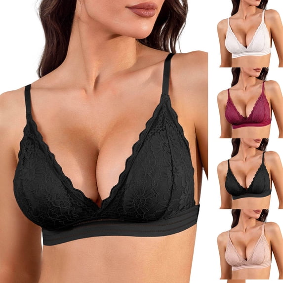 Purcolt Lace Bra for Women Wireless No Underwire Breathable Full Coverage Comfort Everyday Bralette