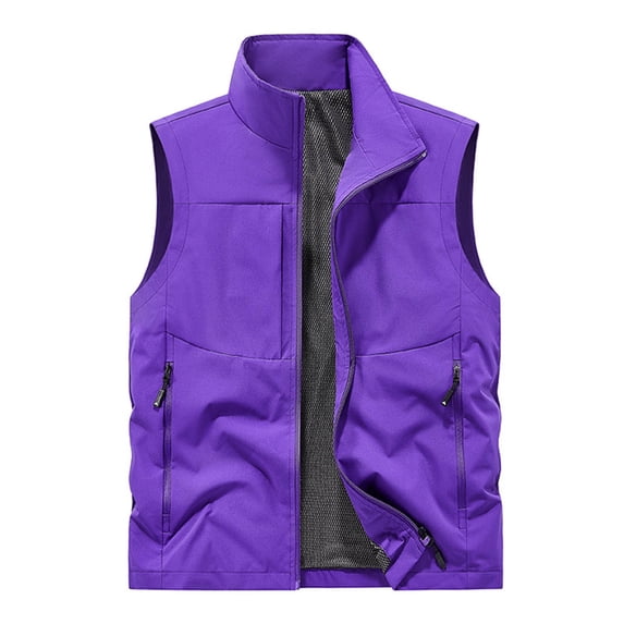 Purcolt Men's Lightweight Quick Dry Fishing Vests Sleeveless Utility Jacket Outdoor Work Safari Travel Multi Pockets Waistcoat Jacket for Hiking Photography Camping