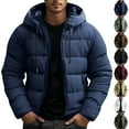 thumbnail image 1 of Purcolt Men's Puffer Jacket Lightweight Warm Winter Quilted Hoodie Water Resistant Zip Up Coats Outerwear with Pockets, 1 of 7
