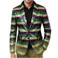 thumbnail image 1 of Purcolt Men's Shiny Sequin Blazer Jacket Sparkly 70s Disco Suit Jacket Glitter Notch Lapel Sport Coat for Weddings Prom Nightclubs, 1 of 6