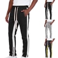 thumbnail image 1 of Purcolt Men's Side Stripe Track Pants Slim Tapered Leg Joggers with Zipper Pockets Ankle Zips and Drawstring Elastic Waist for Gym and Casual Streetwear, 1 of 6