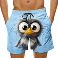 thumbnail image 1 of Purcolt Men's Swim Trunks Funny Bird Printed Beach Board Shorts Summer Novelty Athletic Running Shorts, 1 of 6
