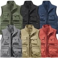 thumbnail image 1 of Purcolt Men's Utility Fishing Vest Lightweight Outdoor Work Safari Photography Travel Outerwear Vests Waistcoat Jacket with Multi Pockets, 1 of 5