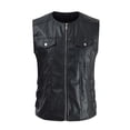 thumbnail image 1 of Purcolt Men's Vintage Faux Leather Motorcycle Vests Zip-up Classic Hipster Punk Vest Slim Fit Casual Sleeveless Jacket Riding Club Party Vests Biker Waistcoat, 1 of 8